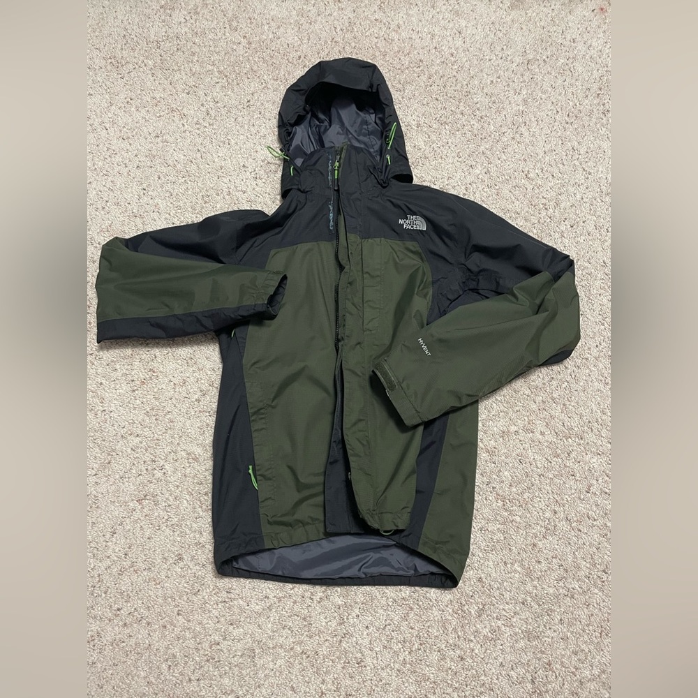 The North Face Hyvent Jacket w/ detachable hood, Rain Raincoat Lightweight